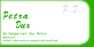 petra dux business card